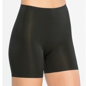 Spanx Black Satin High Waist Shapewear Shorts Size Medium